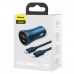 Автомобильное зу Baseus Golden Contactor Pro 40W USB + Type-C (with Cable Type-C to Lightning (1m)) blue