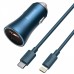 Автомобильное зу Baseus Golden Contactor Pro 40W USB + Type-C (with Cable Type-C to Lightning (1m)) dark gray